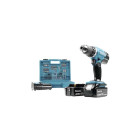 MAKITA Accu schroefboormachine set DDF453SFX1 (incl. 2 accu's, lader, koffer en 74-delige accessoireset)